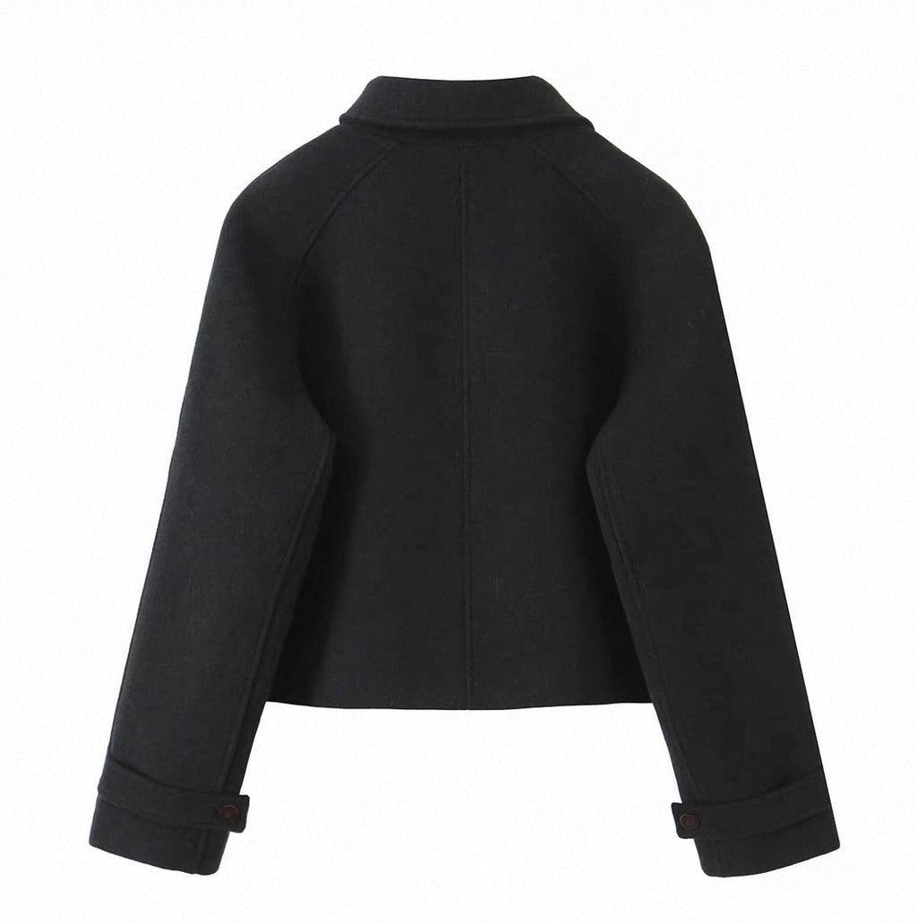 Cropped Jacke mit Kragen