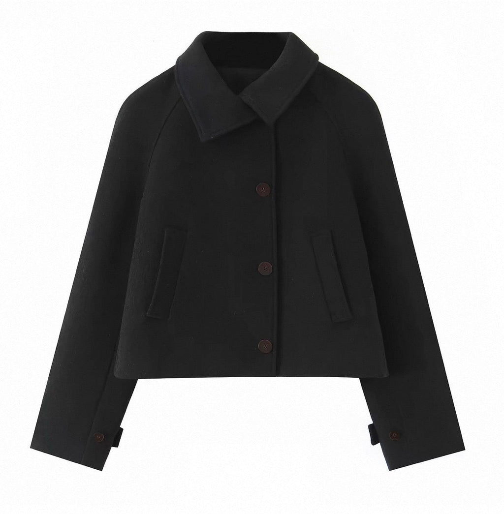 Cropped Jacke mit Kragen
