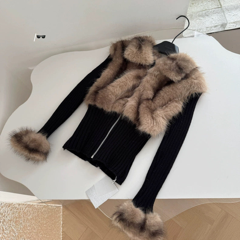 Cardigan mit Fell
