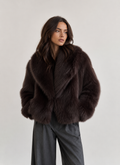 Braune Faux Fur Jacke
